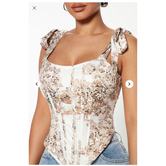 NWT Fashion Nova Ivory Something Special Corset Top - Picture 1 of 5